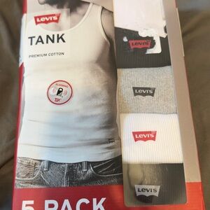 Levi's Men's Premium Cotton Tank Top 5-Pack - Black, Gray, White